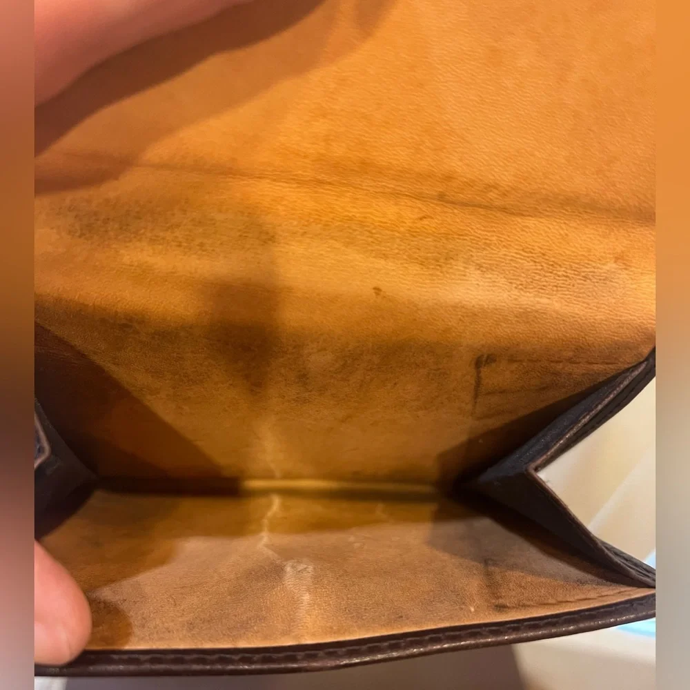 Coach EUC Vtg Saddle Brown Leather Bi-Fold Card Holder Snap Front Coin Wallet